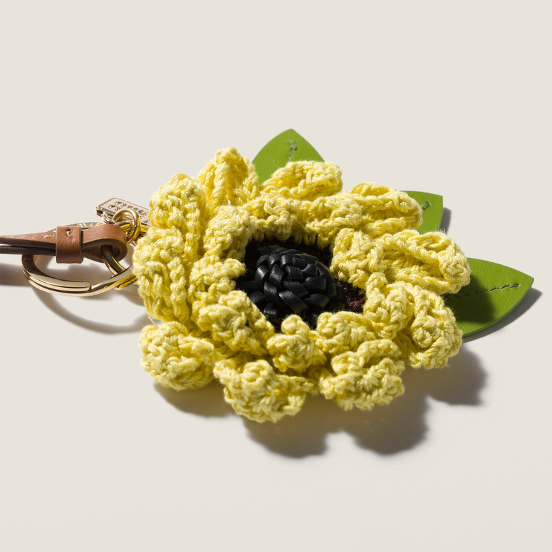 Miu Miu Fabric and leather key ring trick outlook