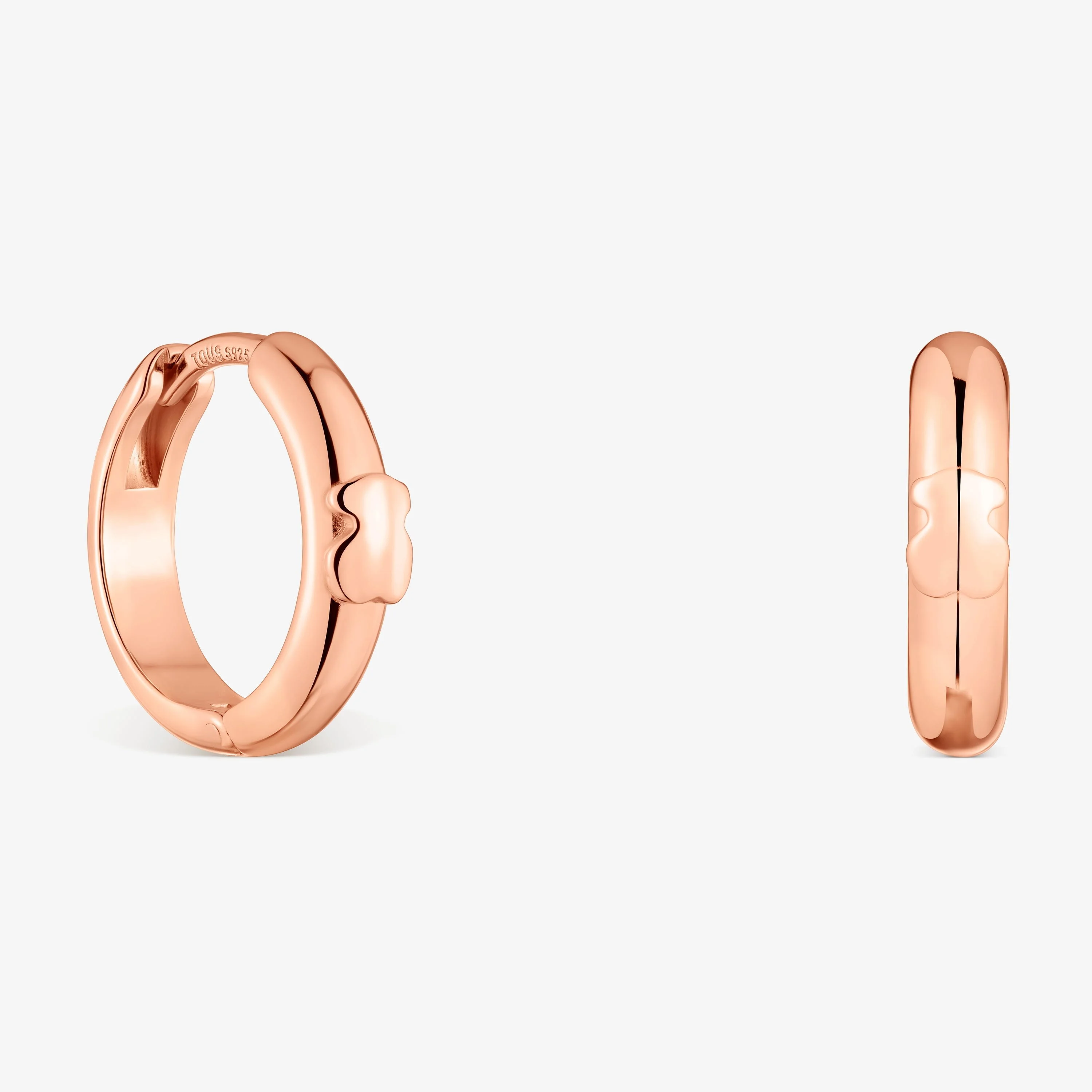 12 mm Hoop earrings with bear and 18K rose-gold vermeil TOUS Basics - 1