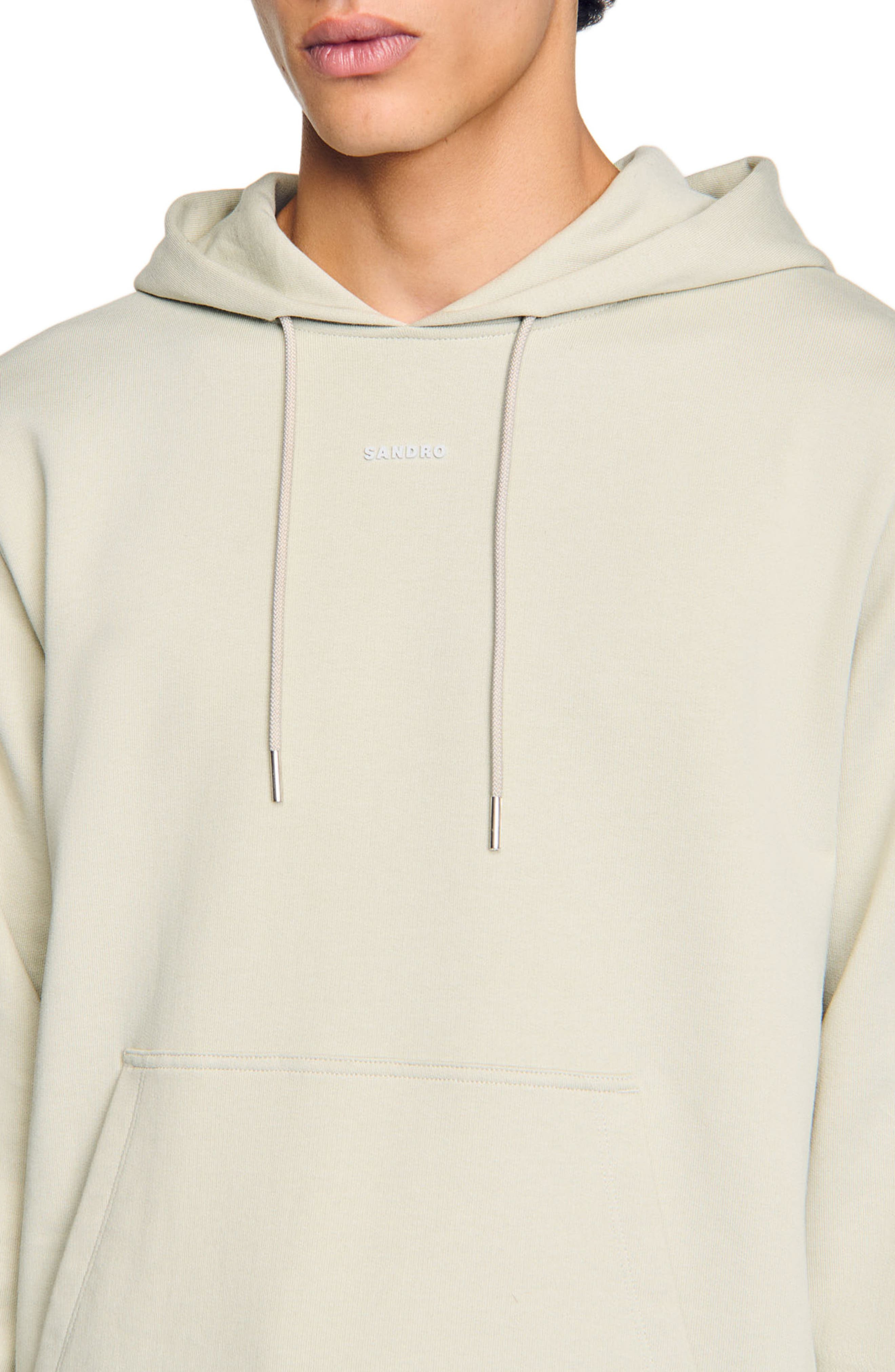 SANDRO Logo hoodie in Light Khaki at Nordstrom - 4