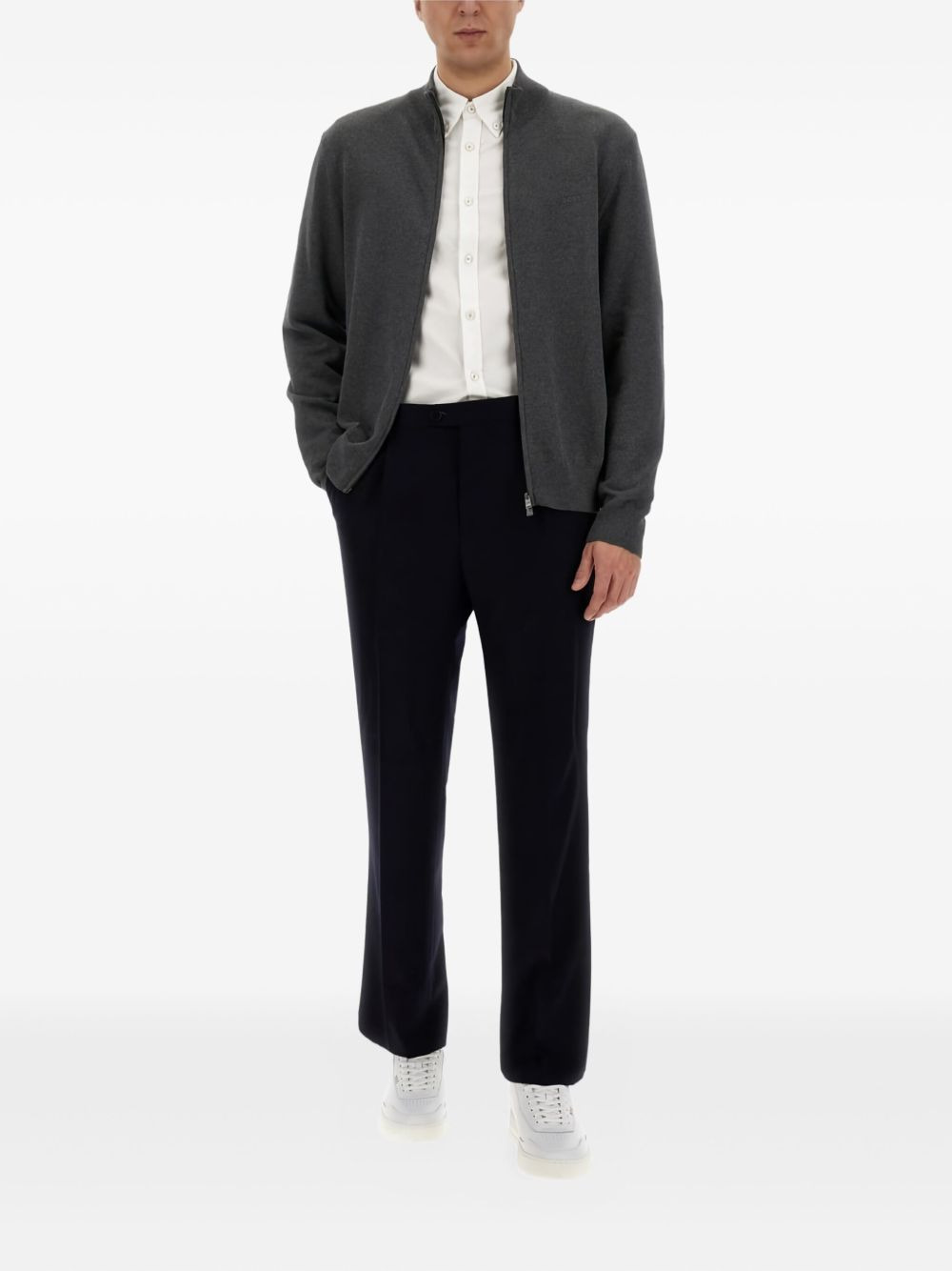 zip cotton cardigan - 2
