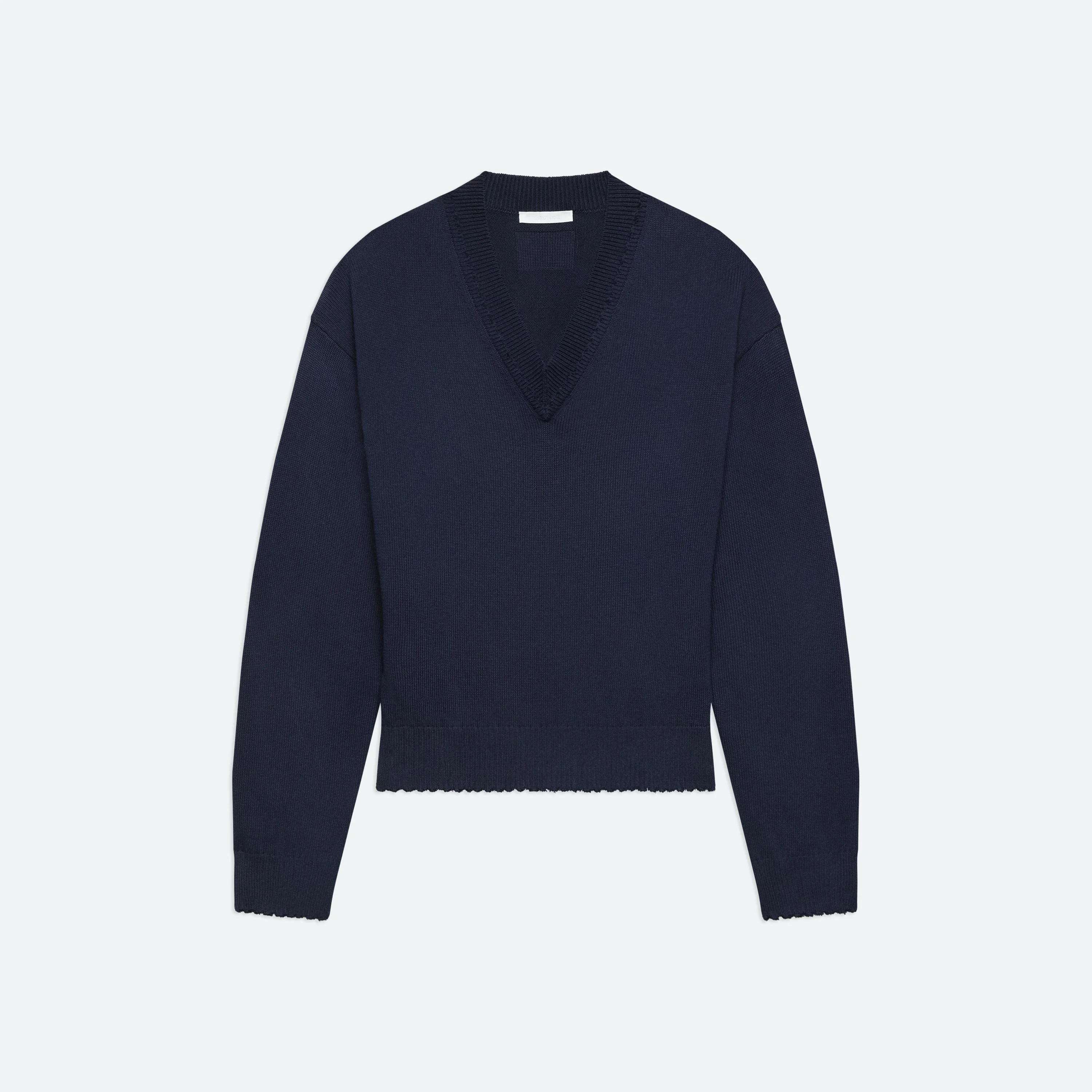 DISTRESSED V-NECK SWEATER - 1