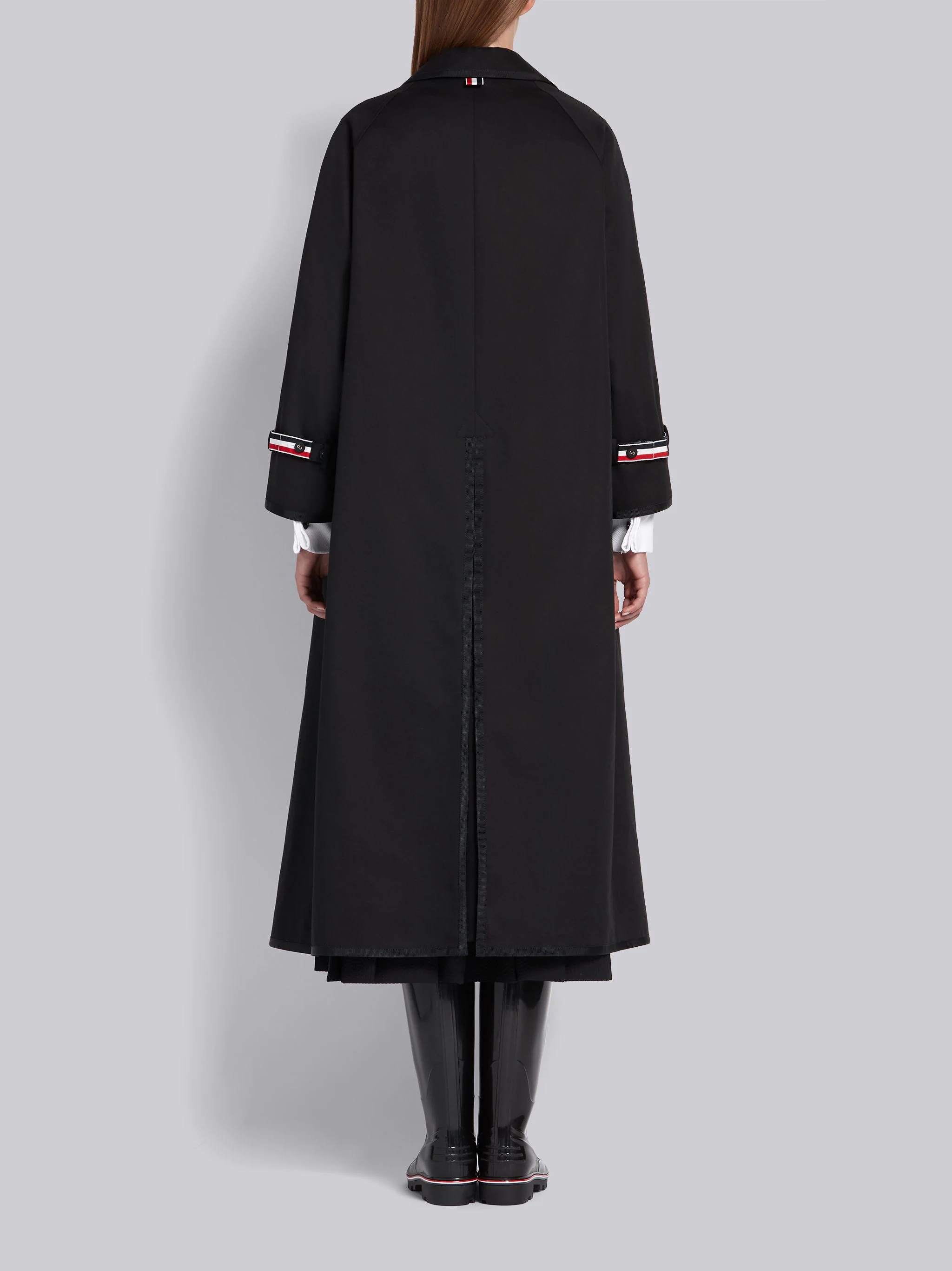 Black Mac Raglan Trench Overcoat  - 3