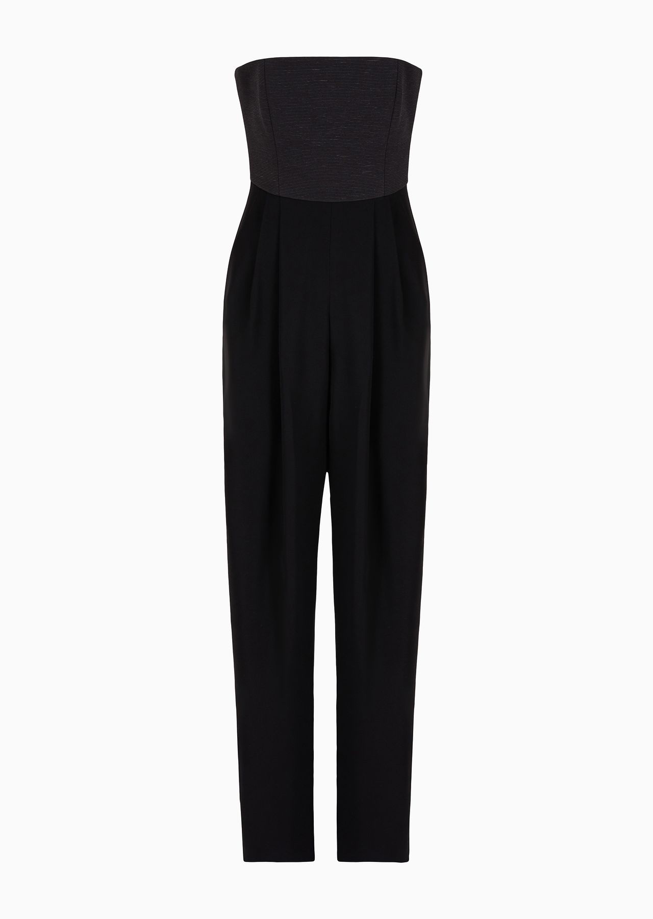 Techno cady jumpsuit with strapless bodice in ottoman fabric - 1