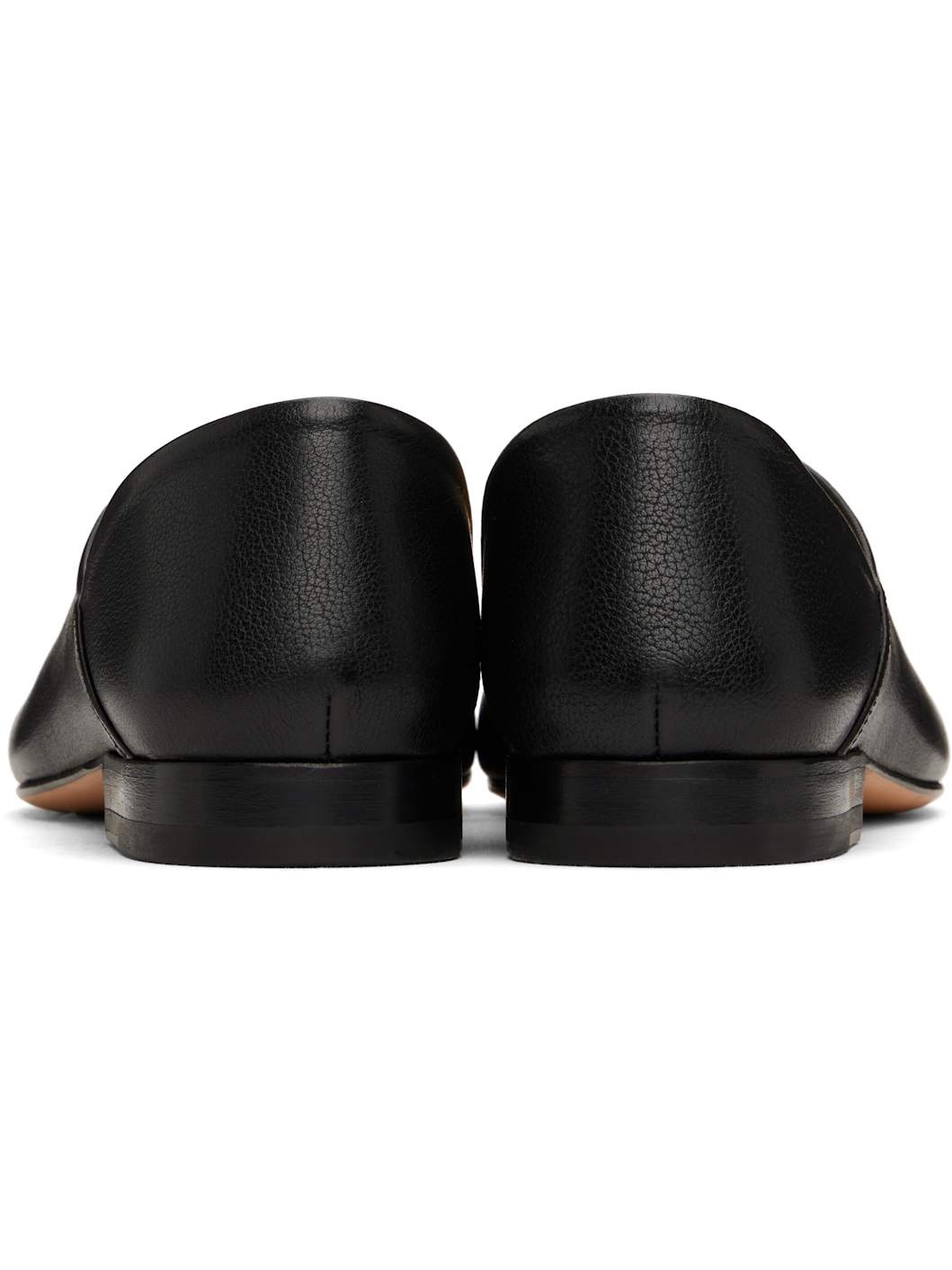 Black Leather Slippers - 2
