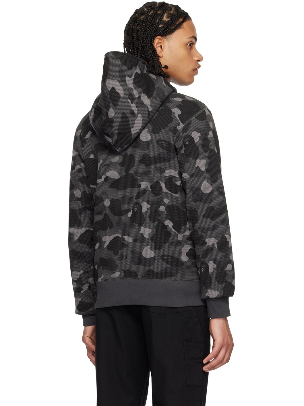Black Color Camo Hoodie - 3