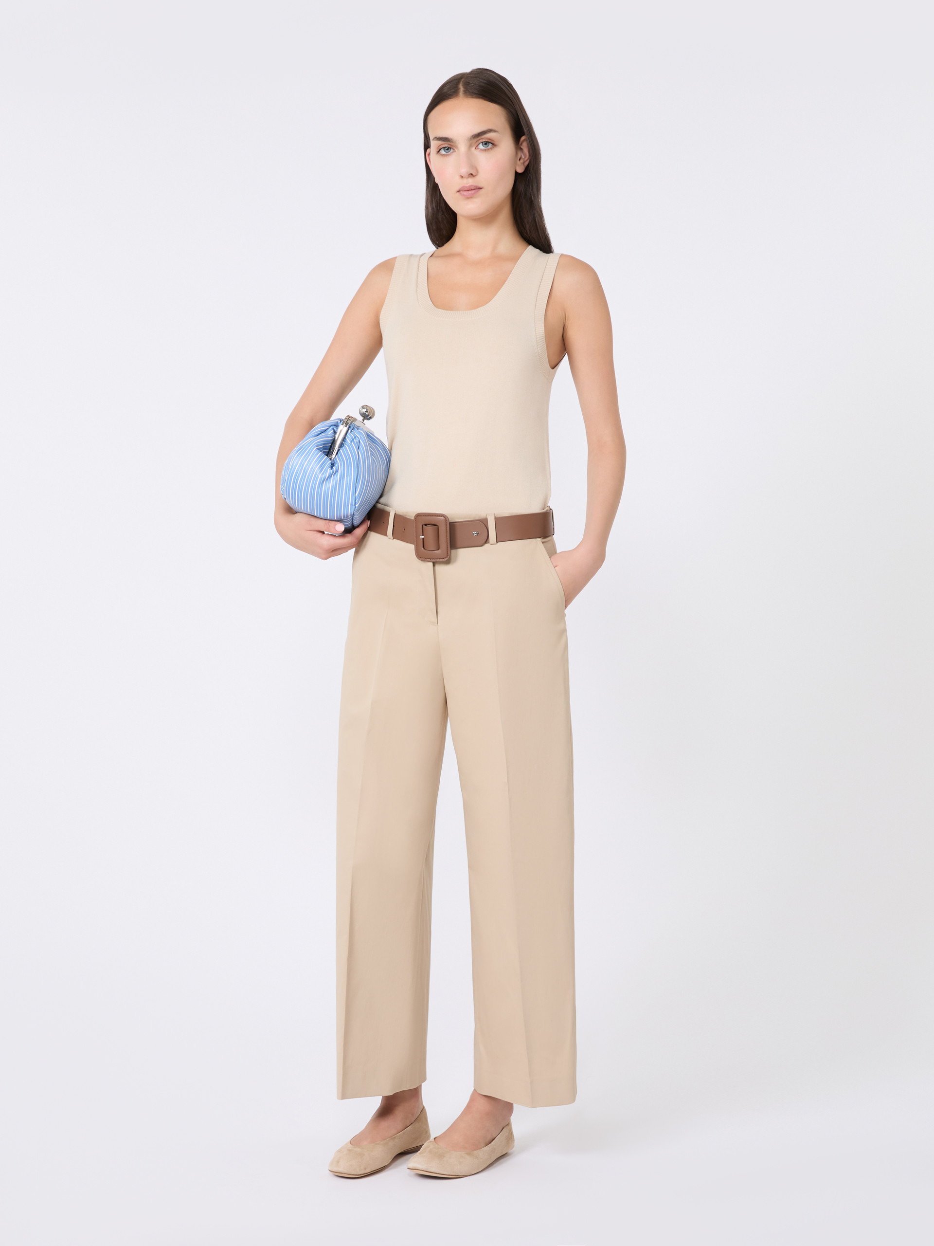URIAL Cotton satin cropped trousers - 2