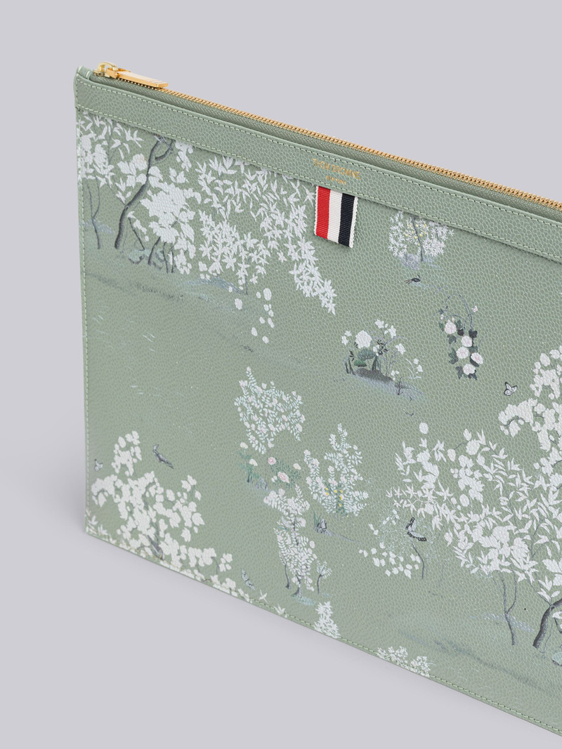 Thom Browne Pebble Grain Leather Toile Medium Document Holder outlook