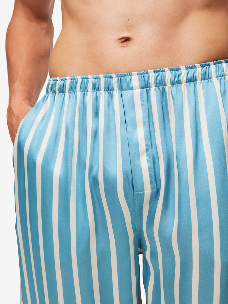 Men's Pyjamas Brindisi 88 Silk Satin Blue - 7
