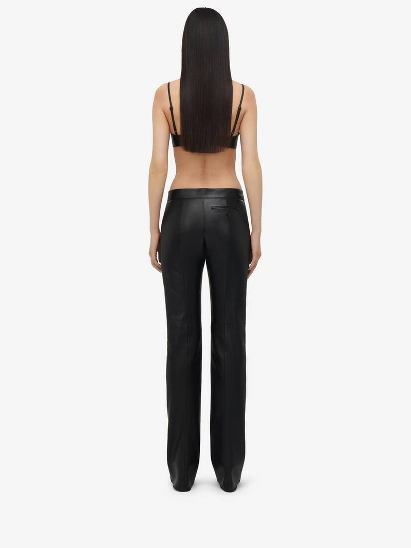 Women's Low-waisted Cigarette Trousers in Black 4