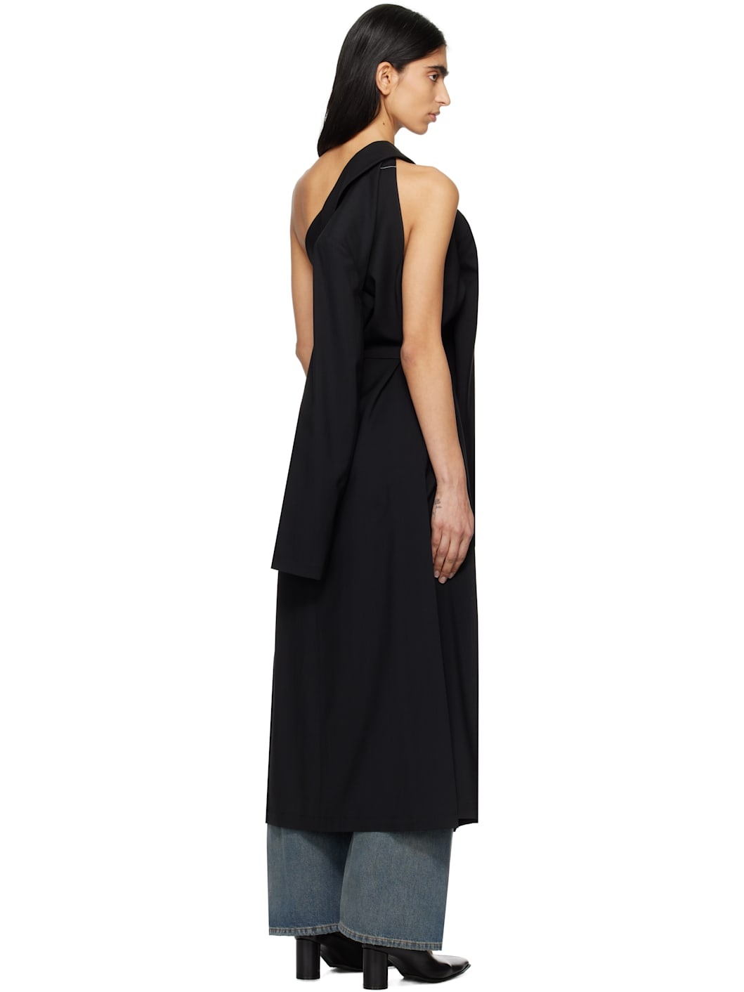 Black Dual Wear Tailoring Wool Canvas Coat - 3