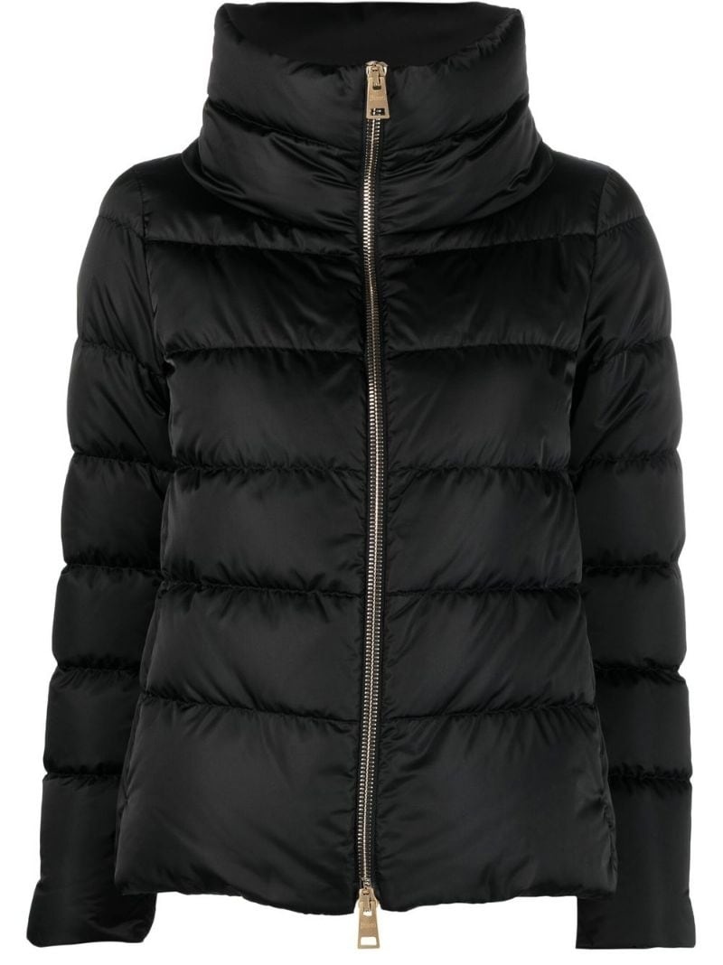 zip-fastening padded coat - 1