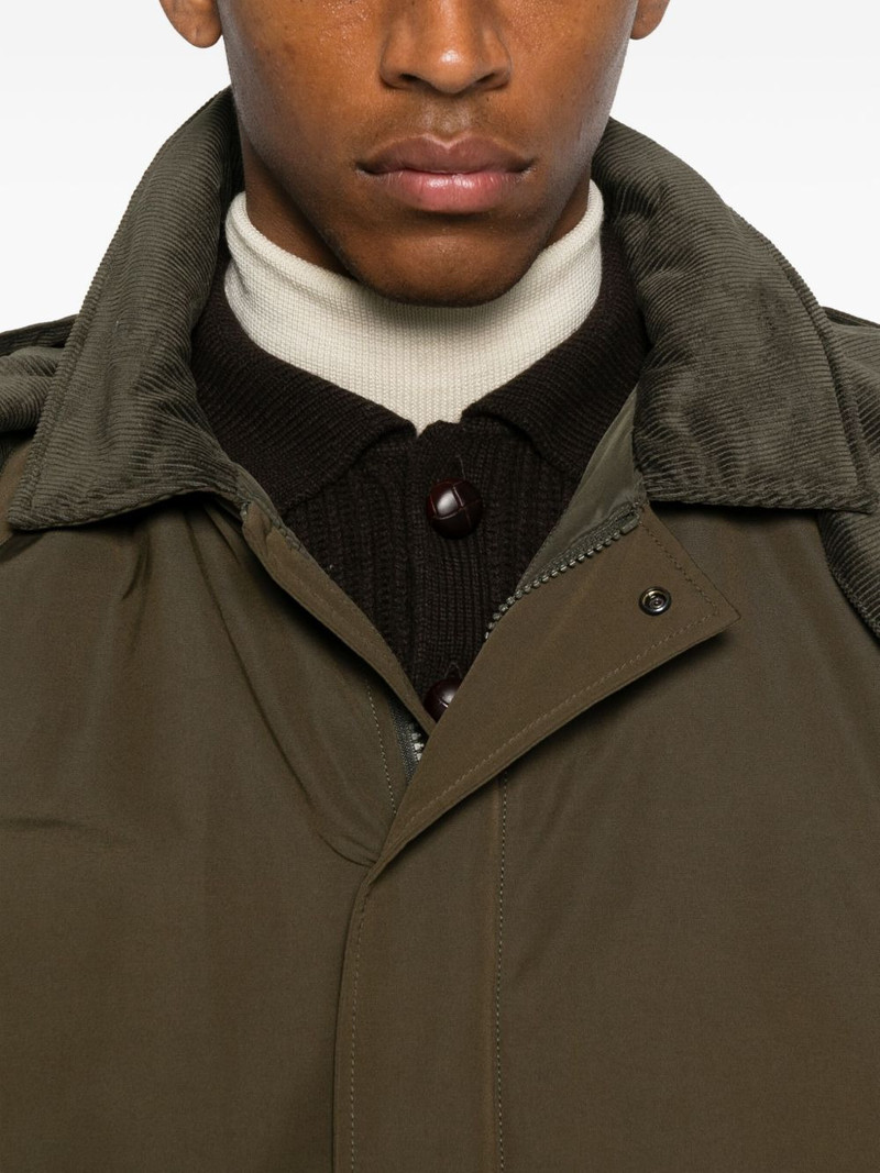 corduroy-trim hooded coat 5