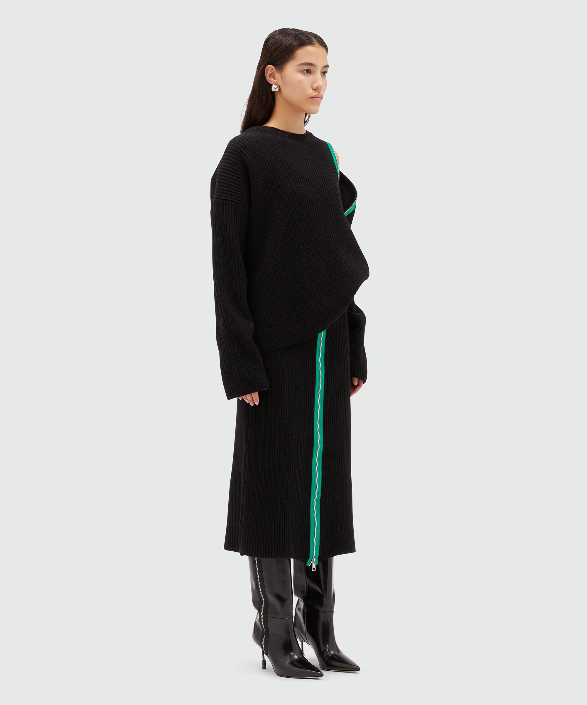 Ribbed knit pencil skirt - 4