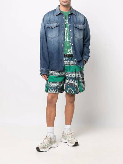 sacai geometric-print bermuda shorts outlook