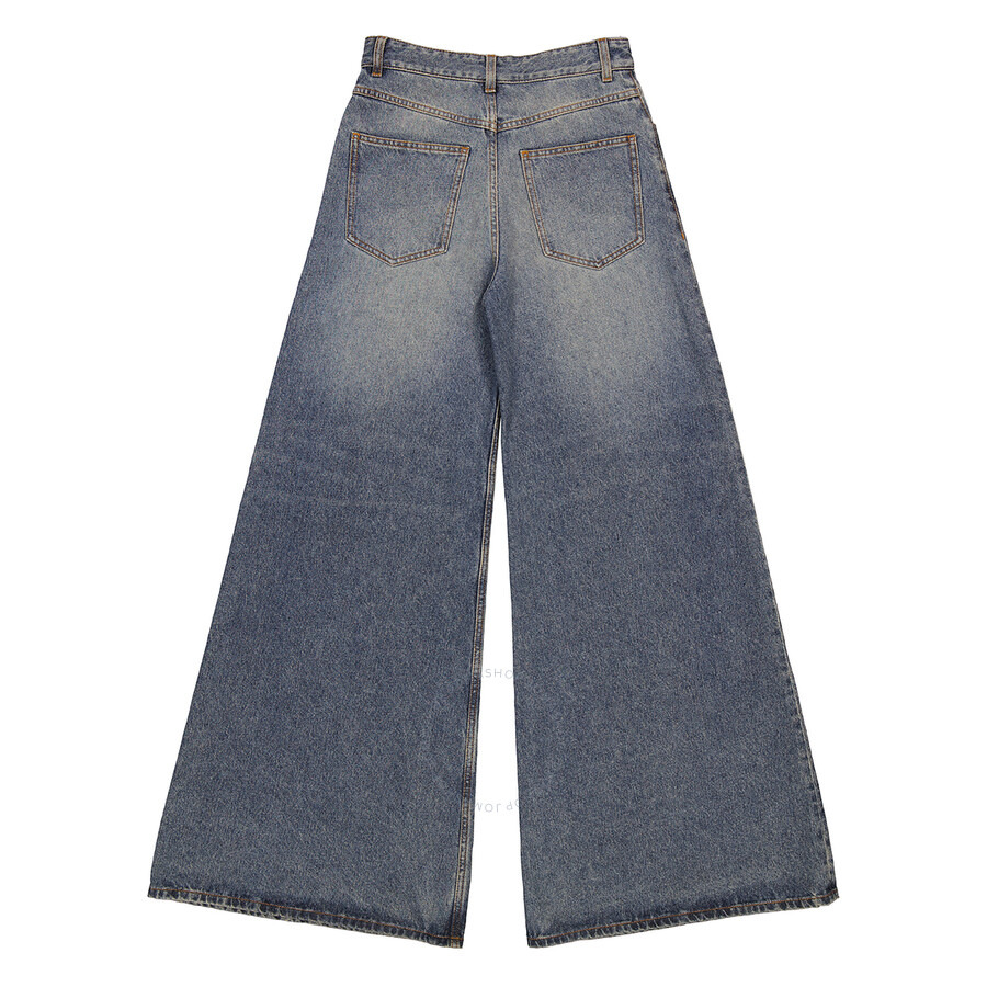 Chloe Ladies Faded Denim Wide-Leg Jeans - 2