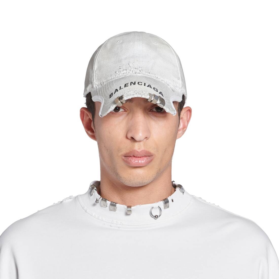 Balenciaga Cap in White/black - 5