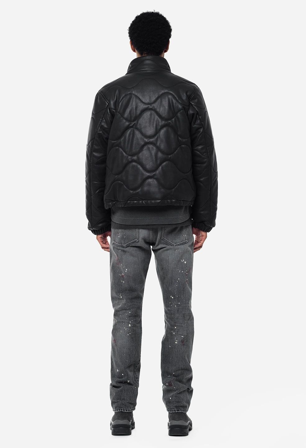 QUILTED LEATHER PUFFER JACKET - 5