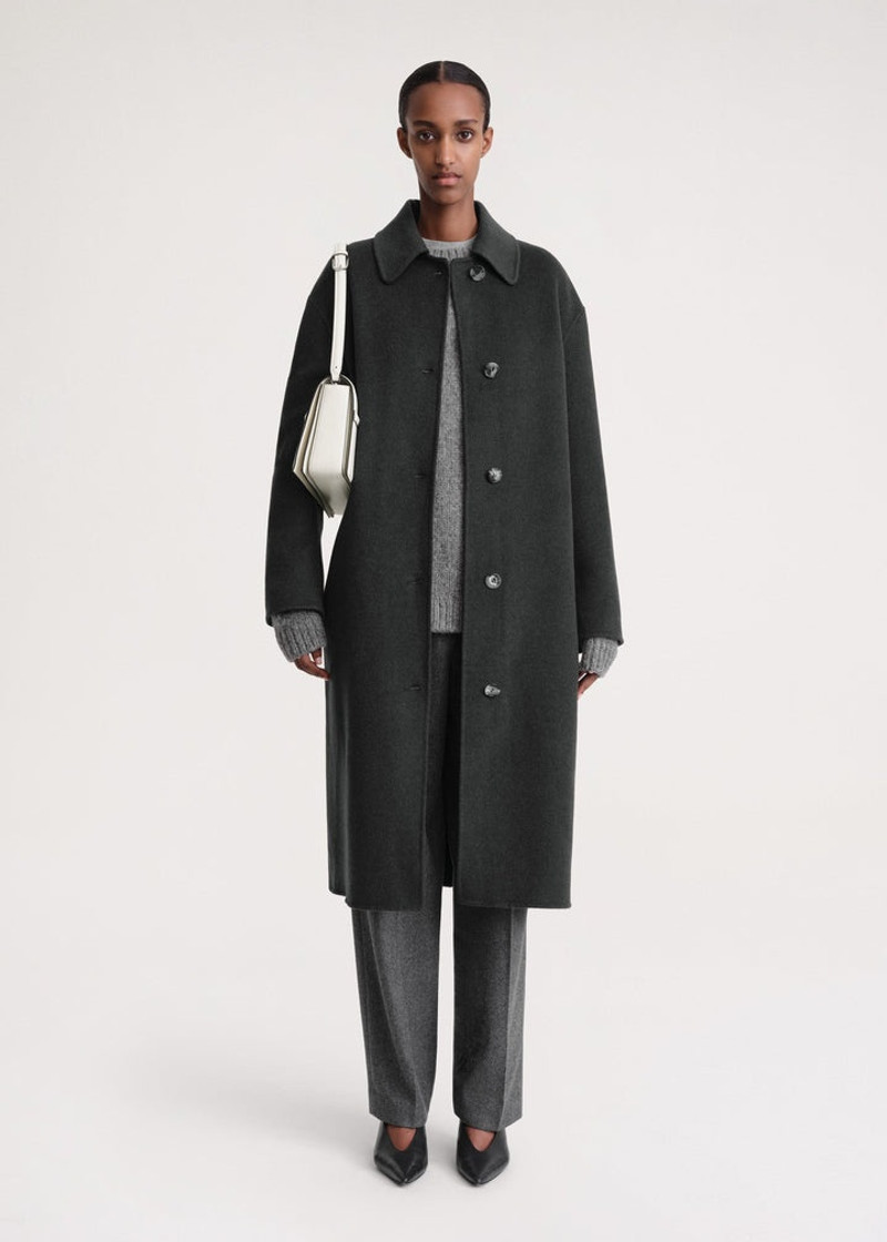 Totême Doublé car coat charcoal melange outlook