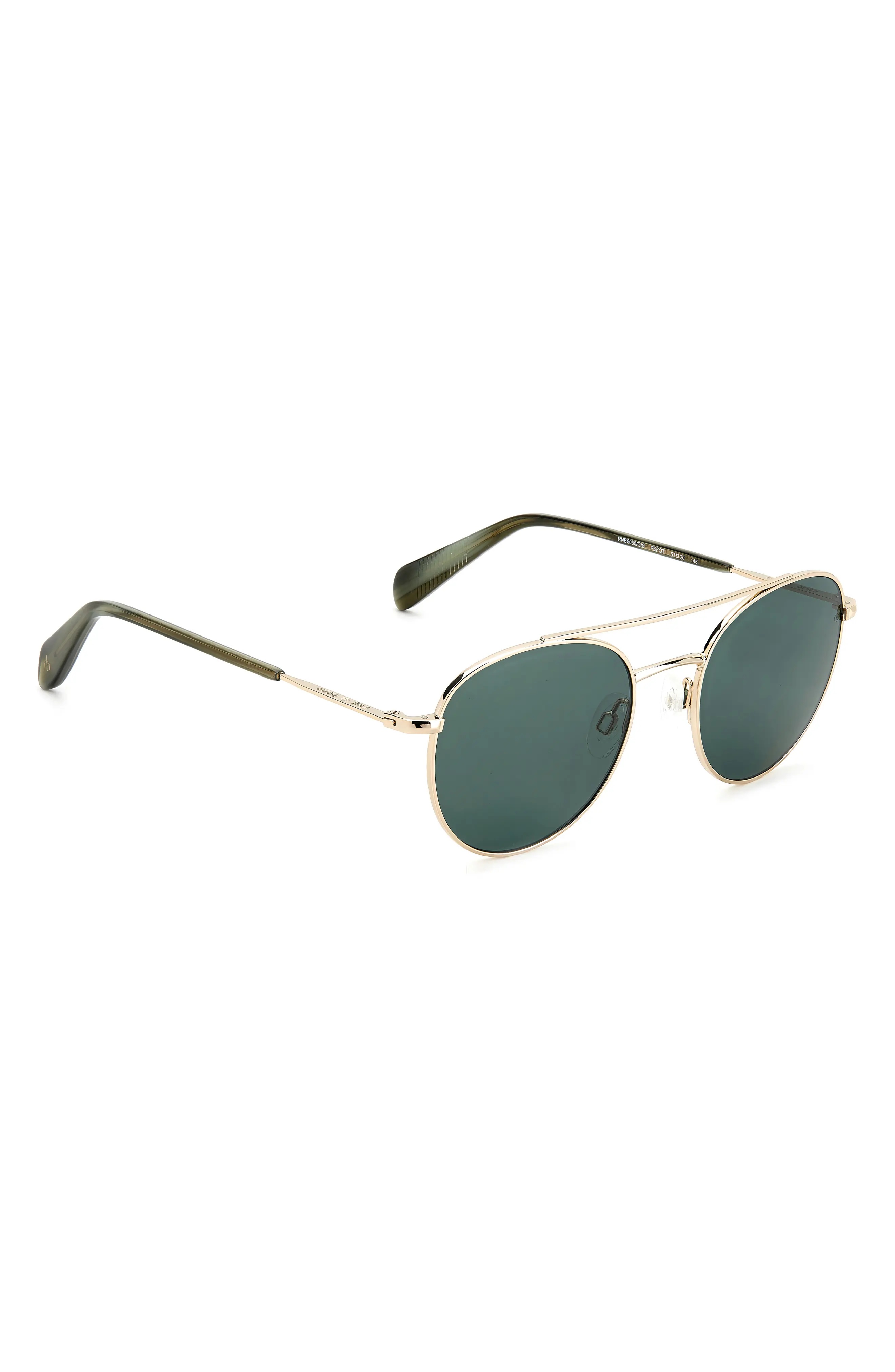 51mm Round Sunglasses in Gold Green/Green - 4