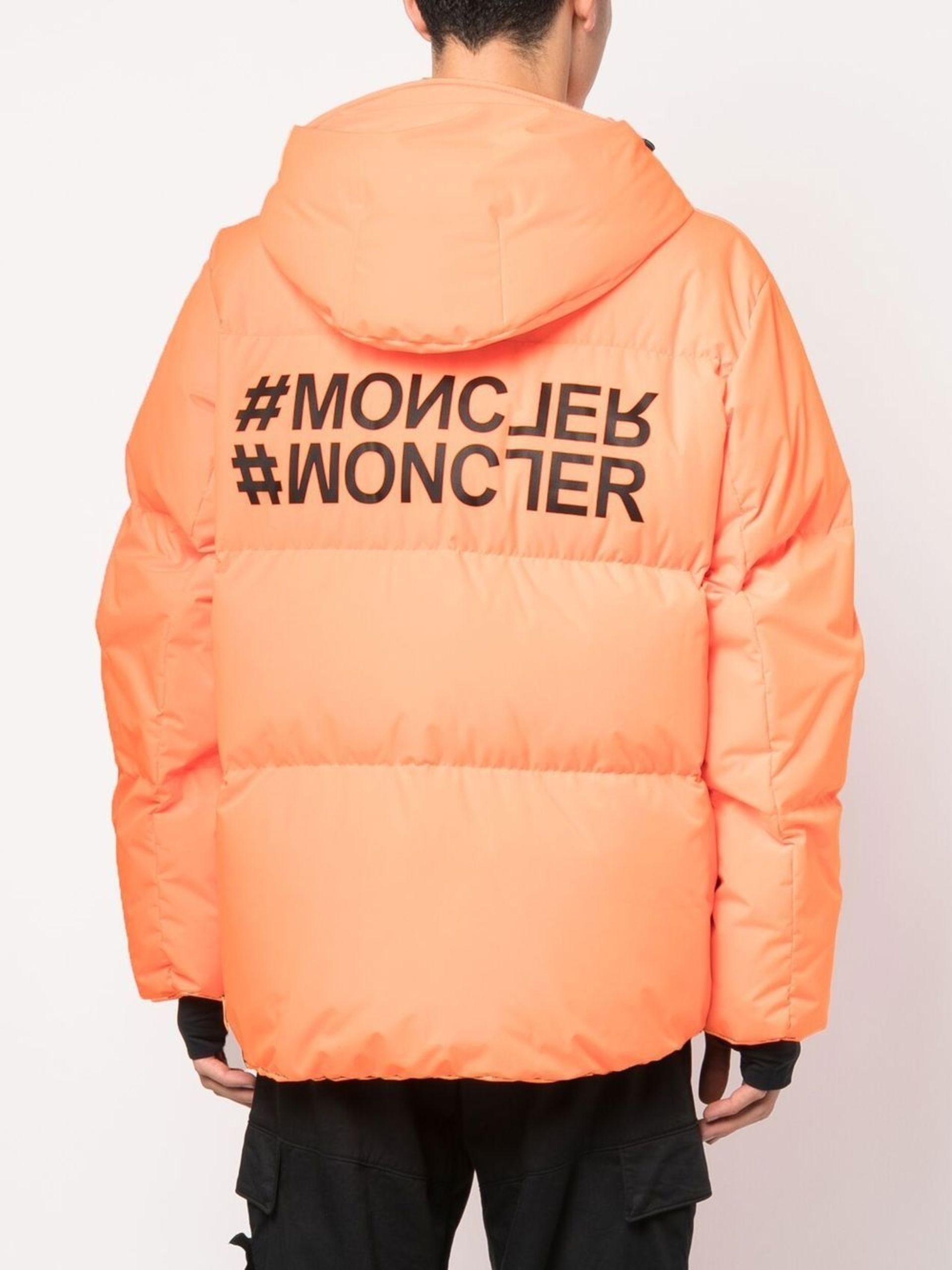 Orange Logo-Print Puffer Jacket - 4