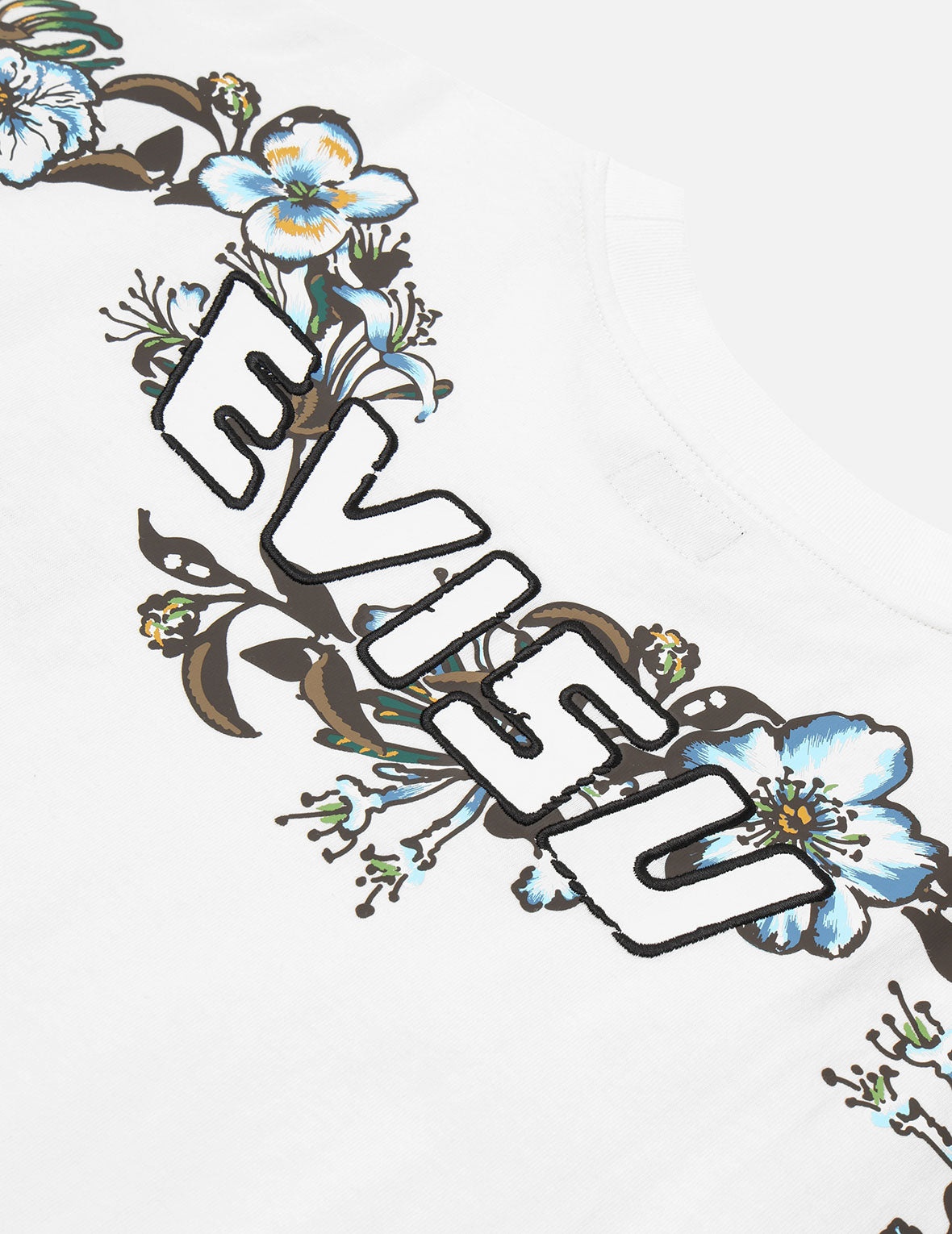 Floral Daicock and Logo Embroidery Loose Fit T-Shirt - 5