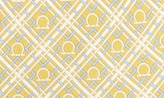 Vera Silk Tie in Giallo/Azzurro - 3