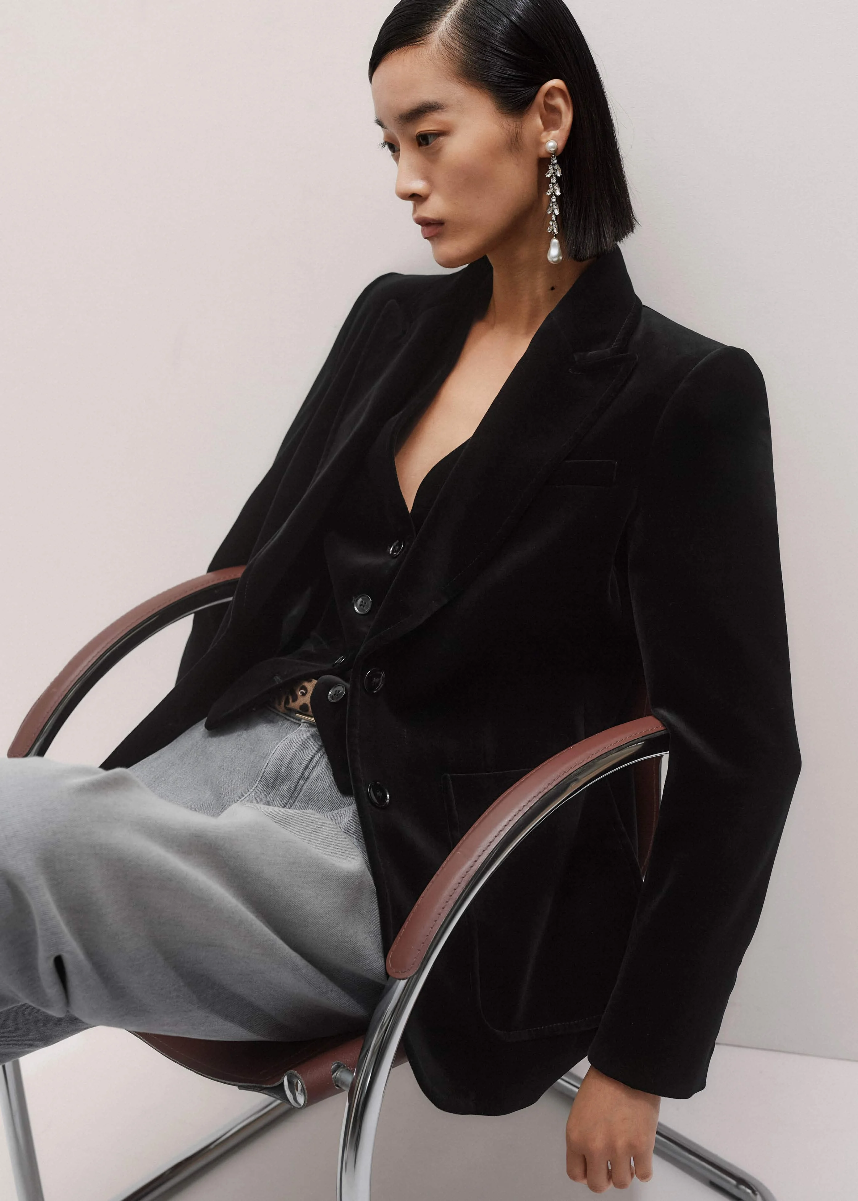 Sharp Shoulder Blazer - 1