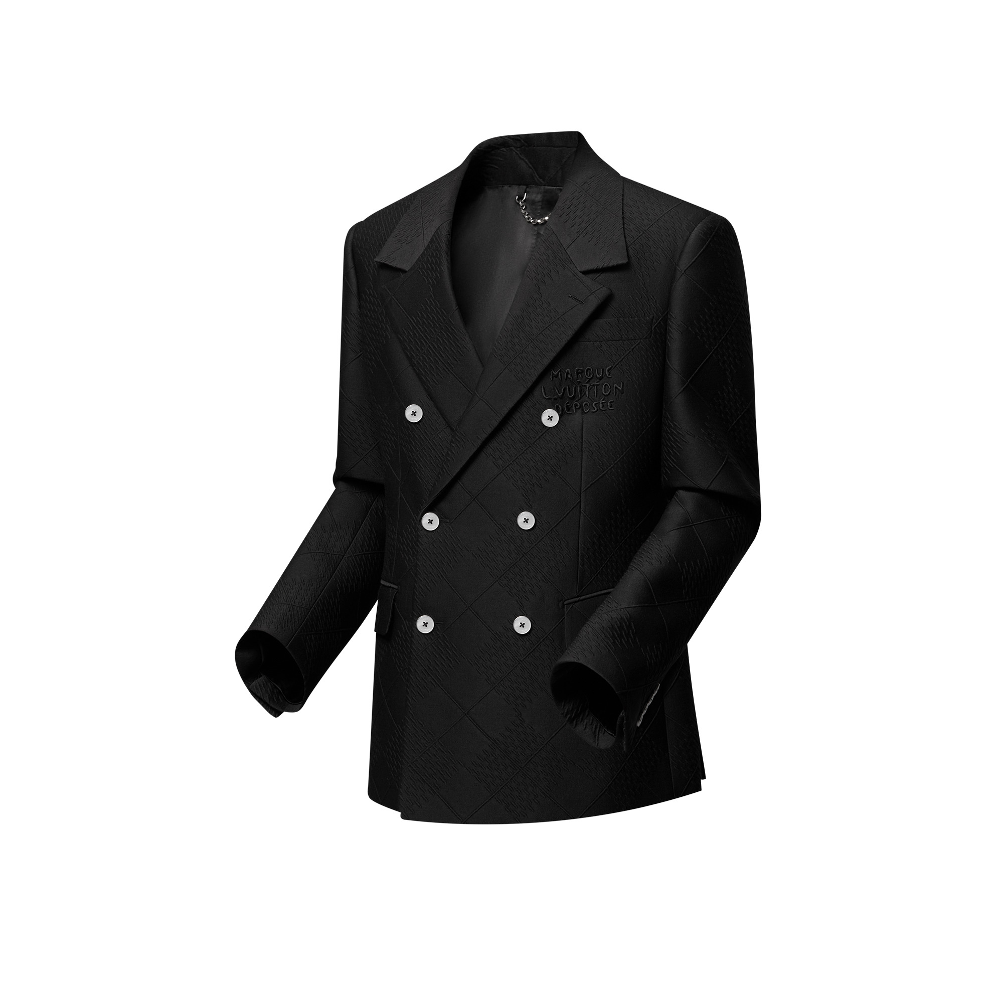 Double-Breasted Wool-Silk Blend Tailored Jacket - 2