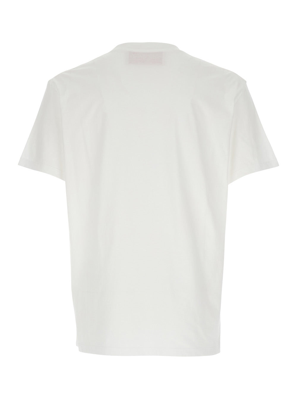 Valentino Men White Crewneck T-Shirt With Logo Patch On The Front In Cotton Man - 2