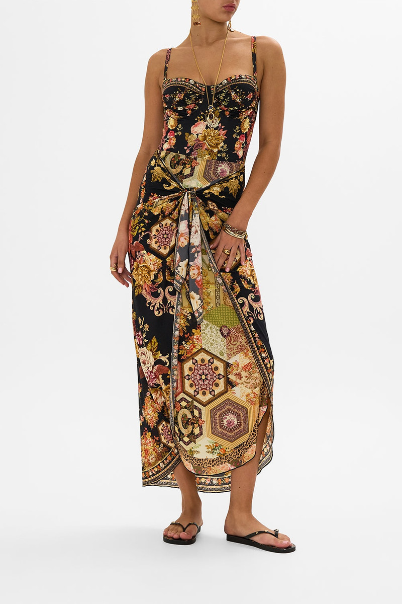 CAMILLA LAYERED LONG SARONG WITH FRONT TIE outlook