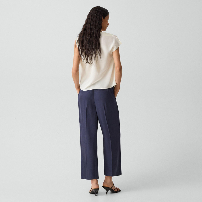 Theory Cropped Wide-Leg Pant in Washed Twill outlook