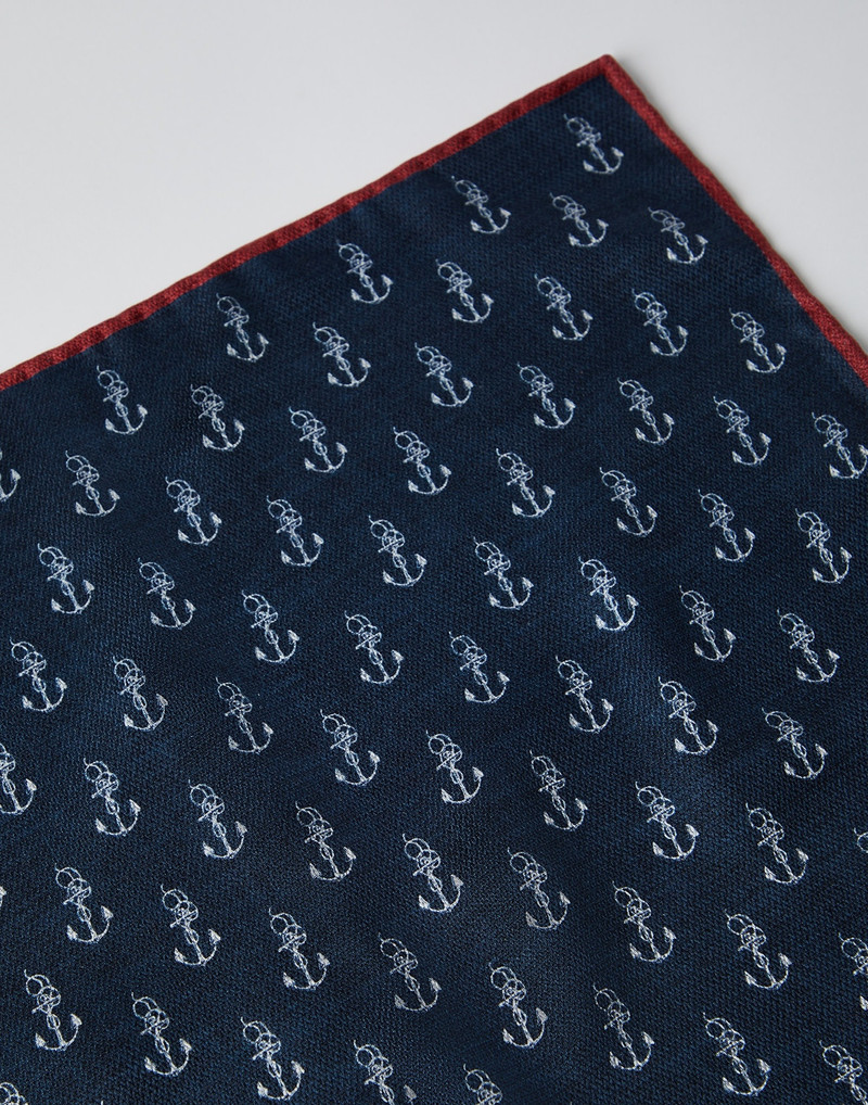 Brunello Cucinelli Print silk pocket square outlook