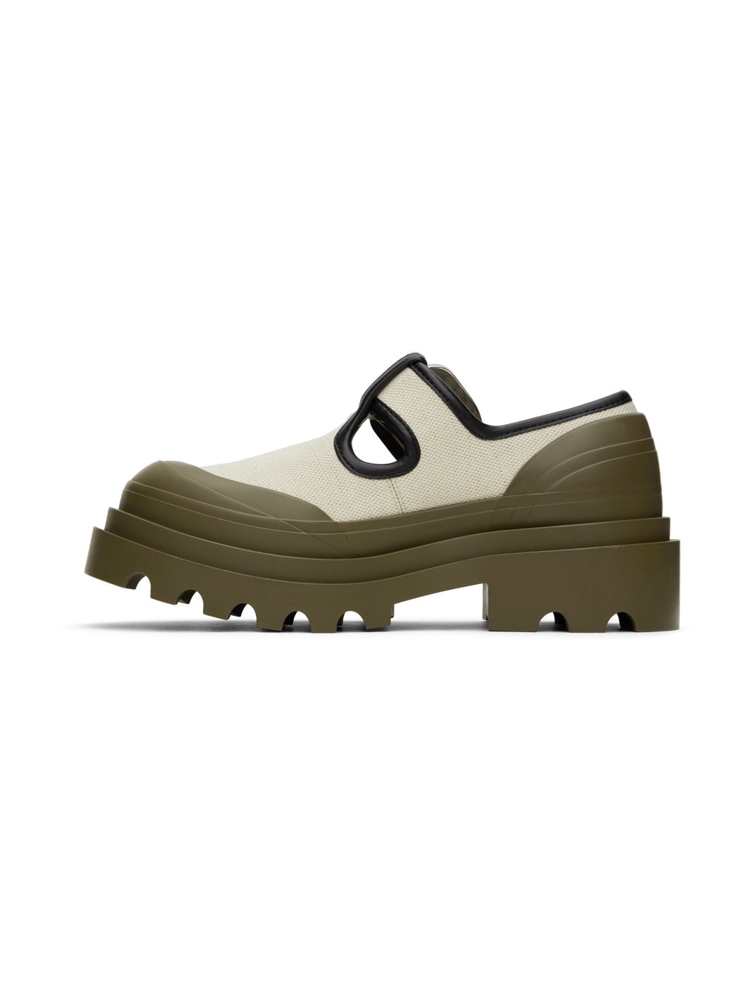Beige & Khaki Trek Mary-Jane Loafers - 3