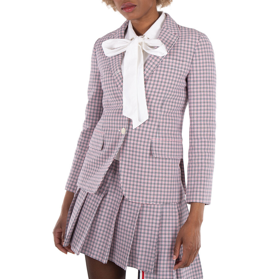 Thom Browne Ladies Small Check Cotton Jacket - 2