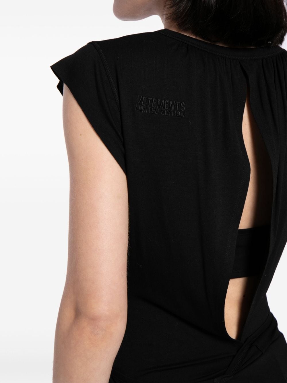 strap-detail cap-sleeves T-shirt - 5