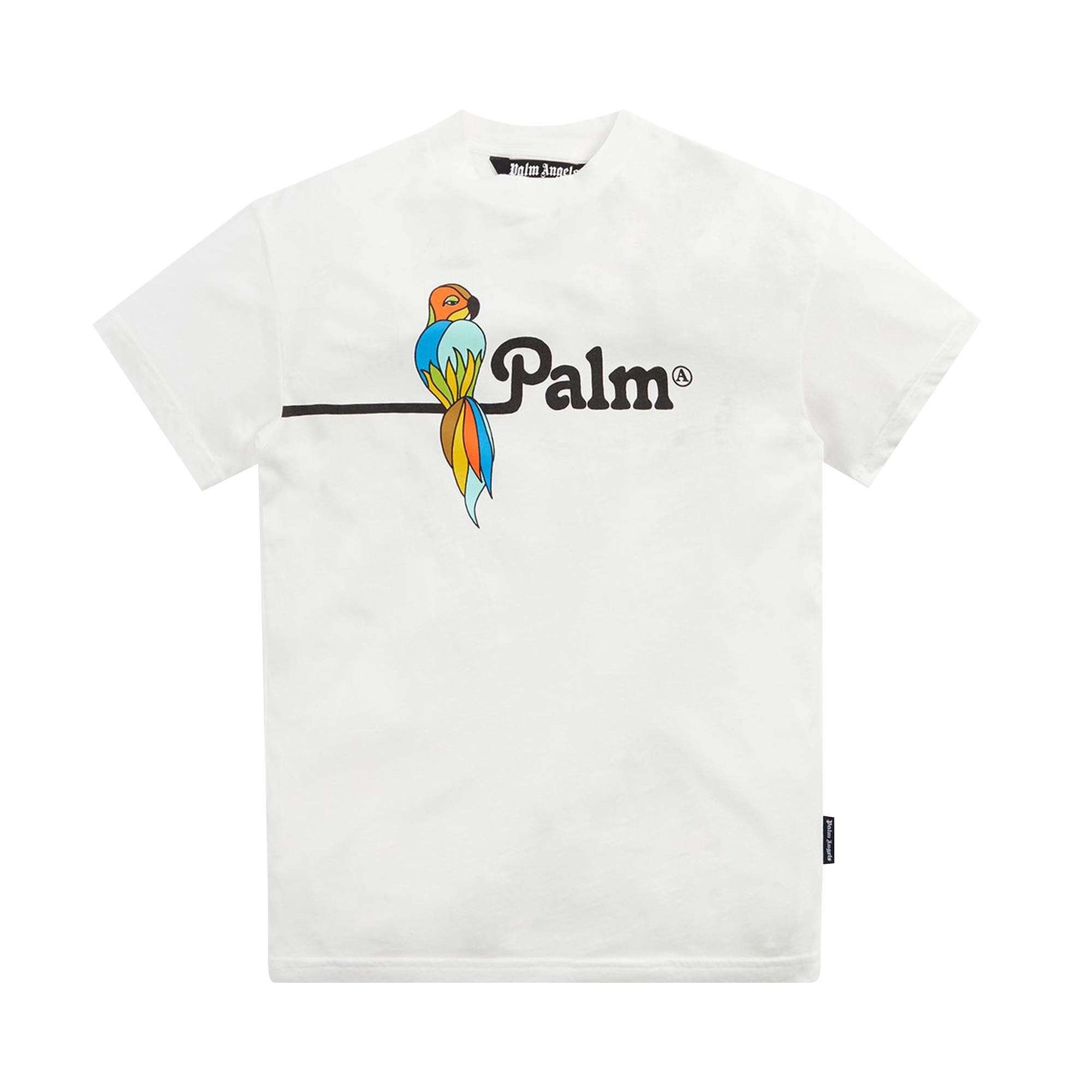 Palm Angels Parrot Vintage Tee 'White/Black' - 1