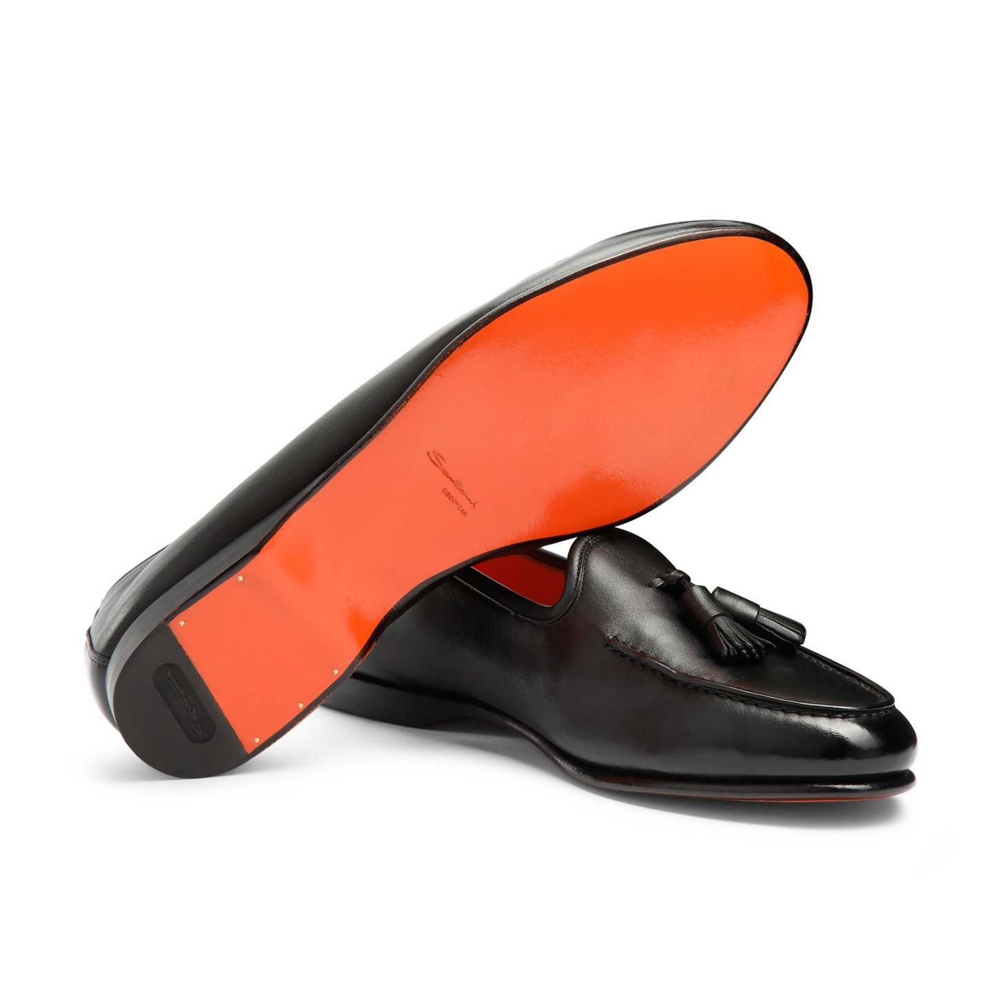 Men’s black leather Andrea tassel loafer - 4