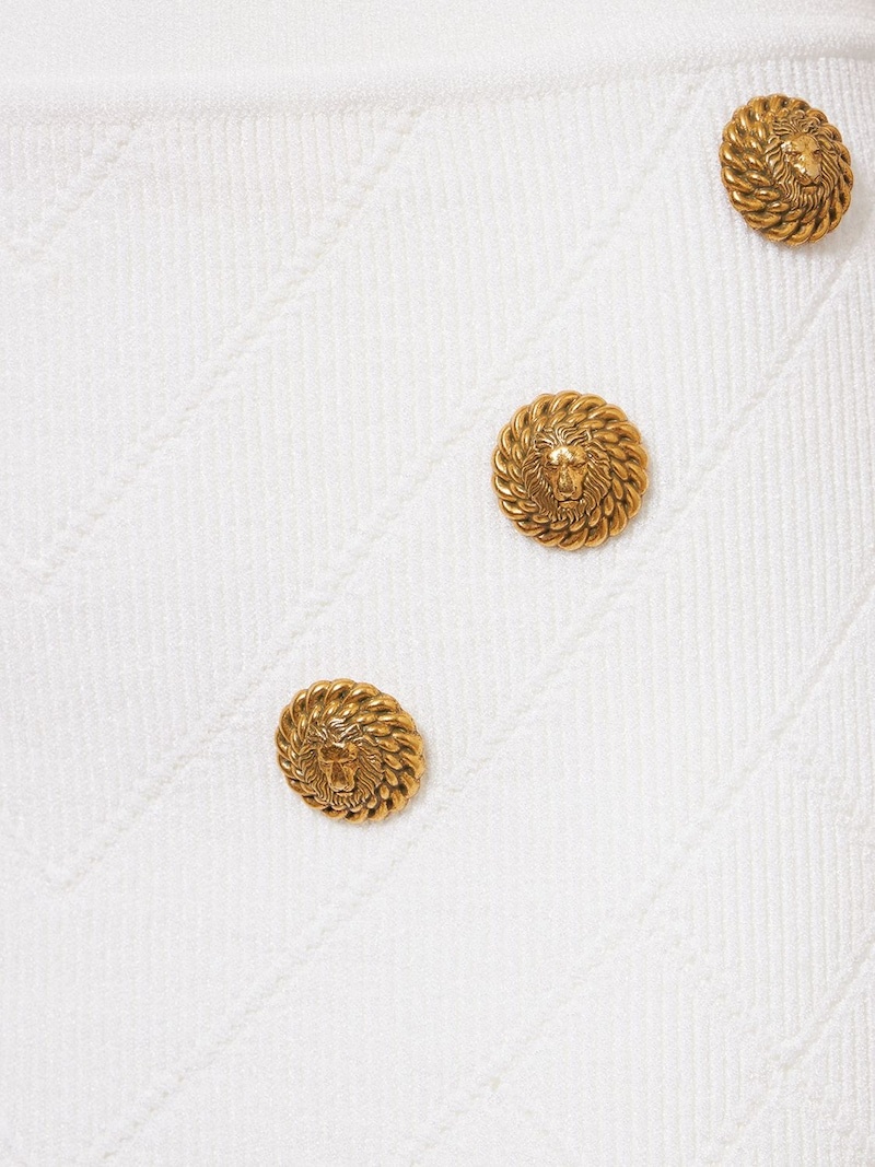 Knit mini skirt w/buttons - 4