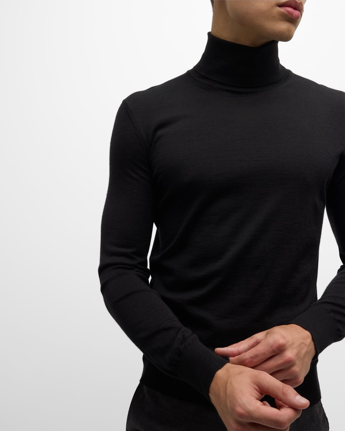 Men's Cashmere-Silk Turtleneck Sweater - 5