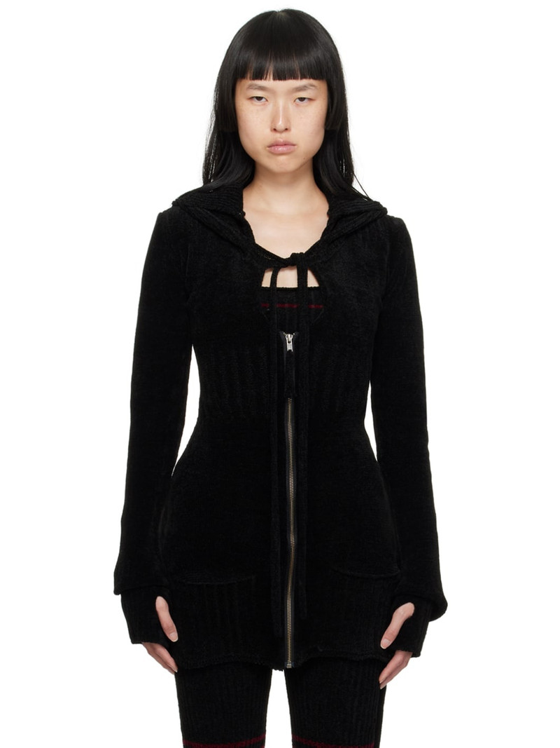 Black Extended Cardigan - 1