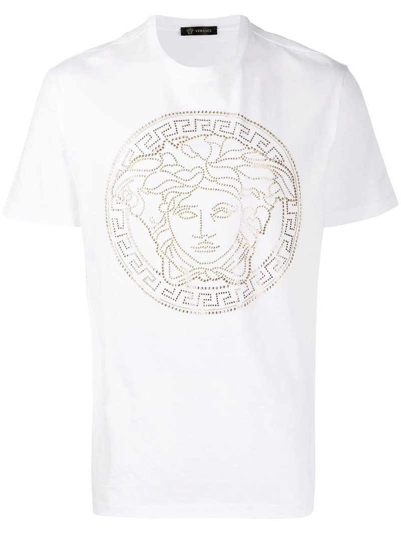 Medusa motif studded T-shirt 1