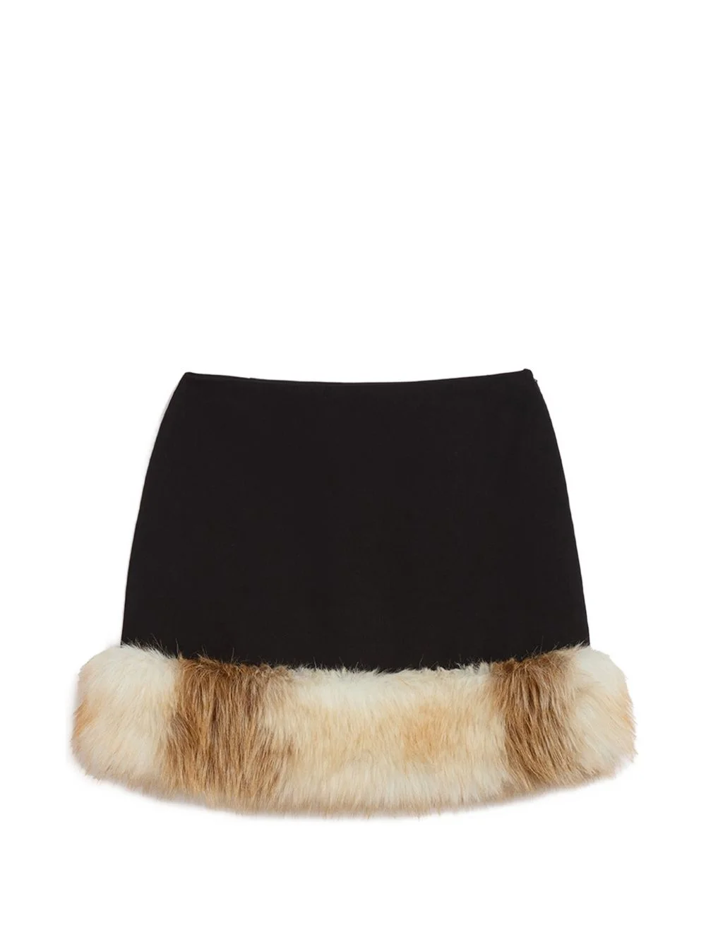 Meadow faux-fur trim mini skirt - 1