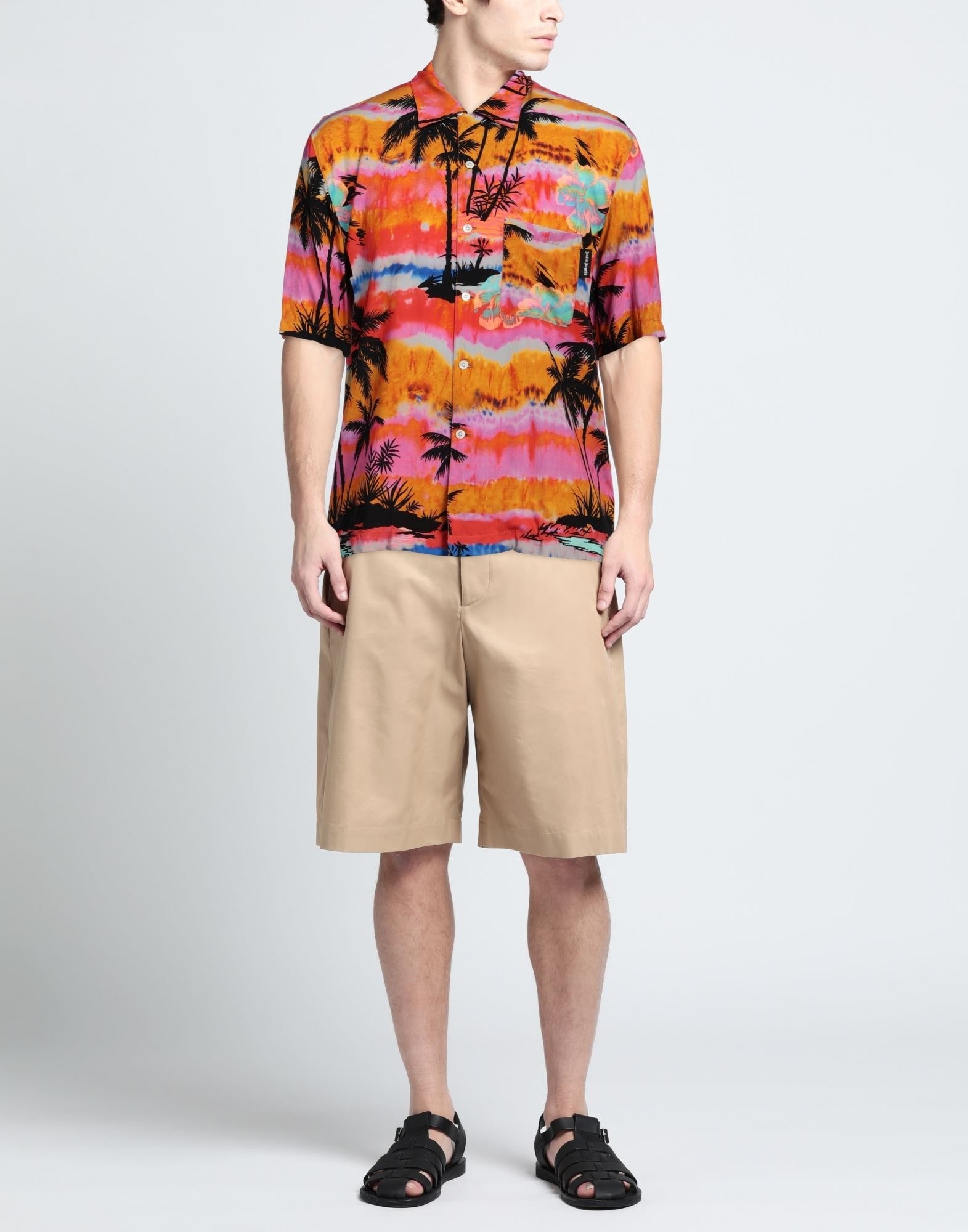 Orange Men's Patterned Shirt - 2