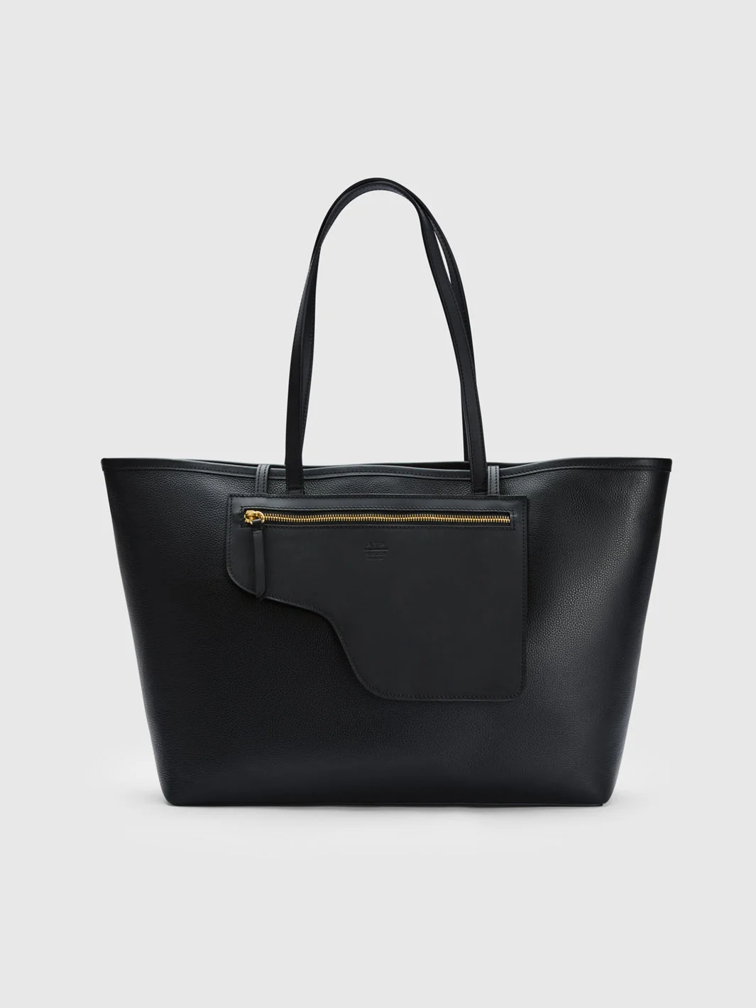 Eraclea Black Grained Leather/Leather Large tote bag - 1