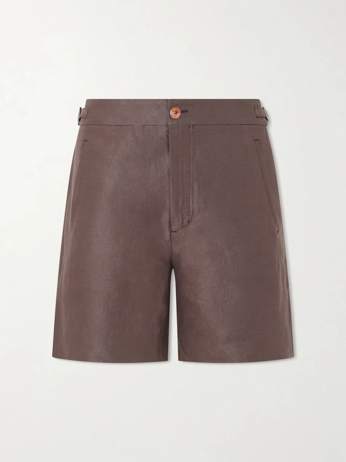 Straight-Leg Linen-Twill Shorts - 1