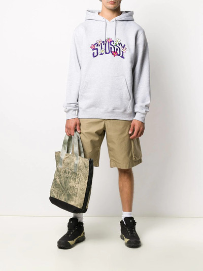 Stüssy floral logo print hoodie outlook