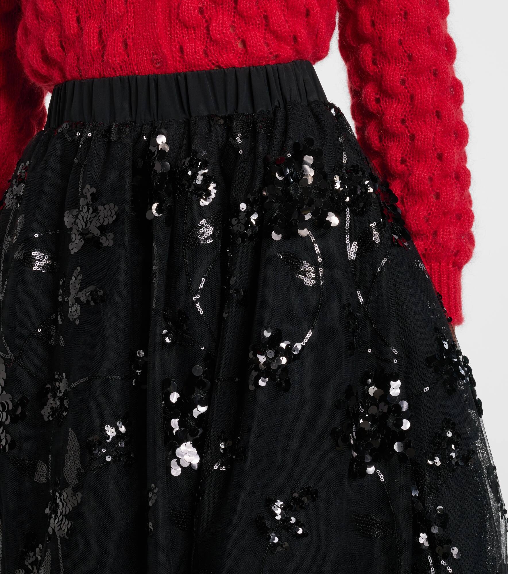 Sequined tulle midi skirt - 4