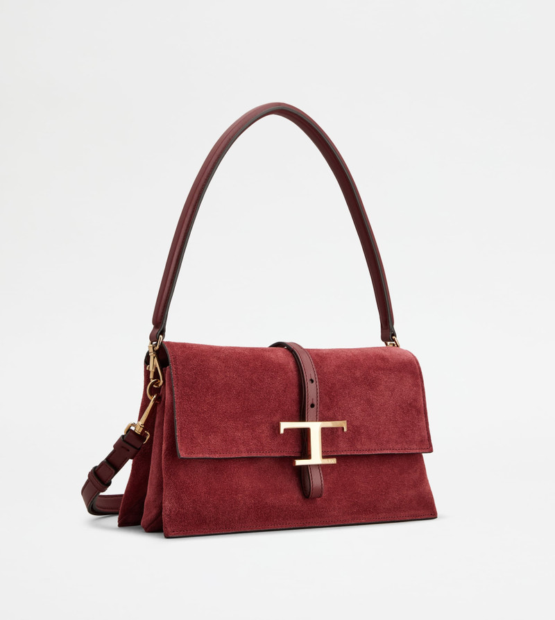 T TIMELESS FLAP BAG IN SUEDE MINI - RED 3