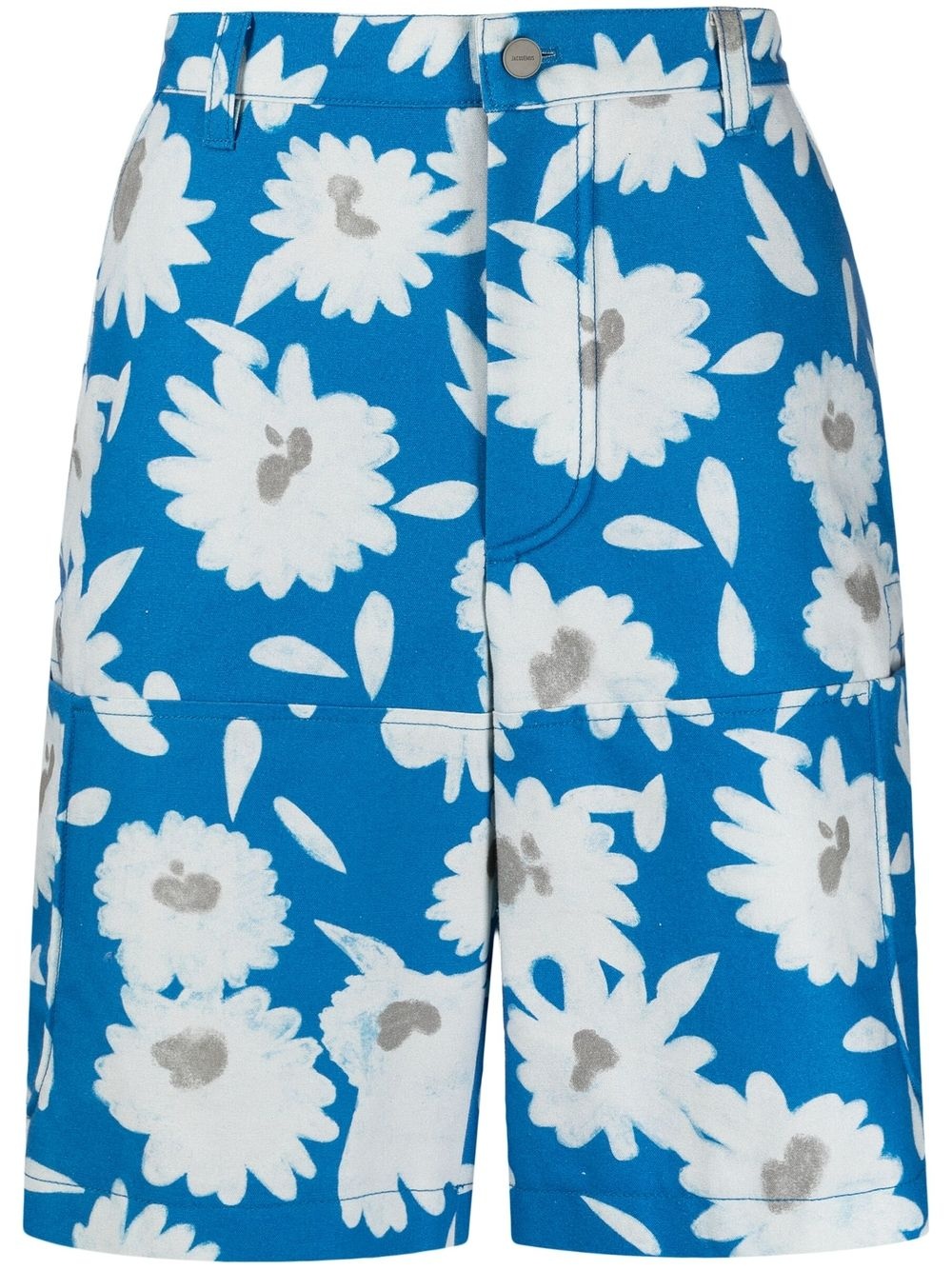 floral-print knee-length shorts - 1