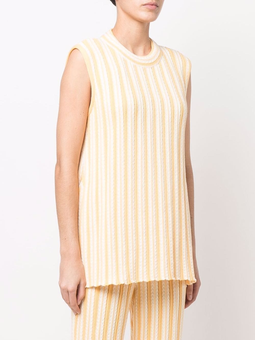 rib-knit sleeveless top - 3
